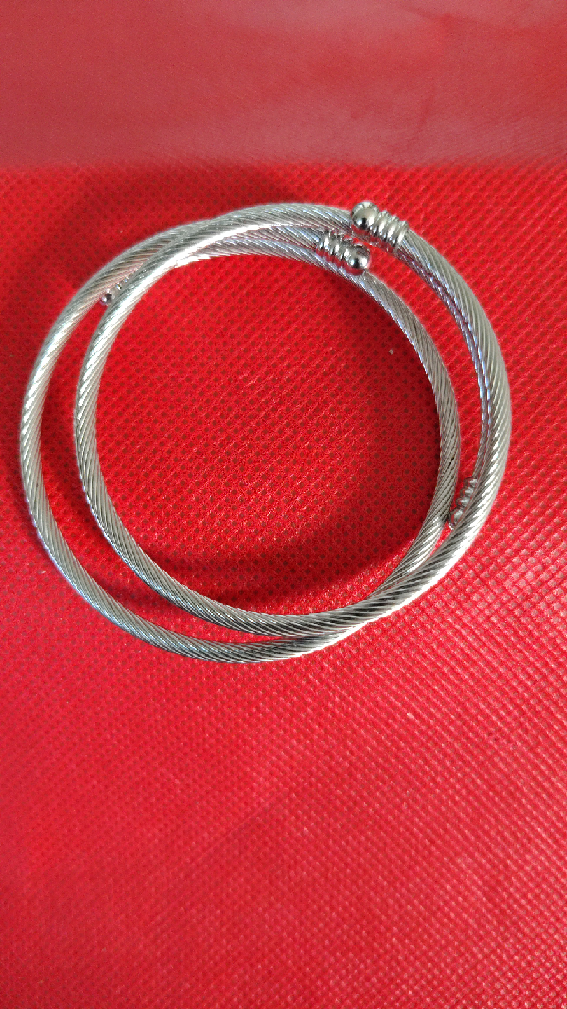 Silver Bangle Bracelets - Set of 2
