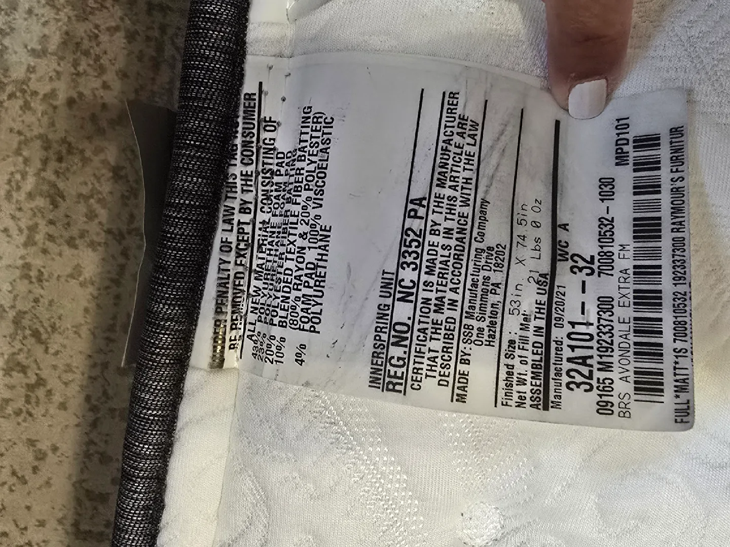 Beauty *Extra Firm* Silver Mattress & metal bed frame image indicator(7)