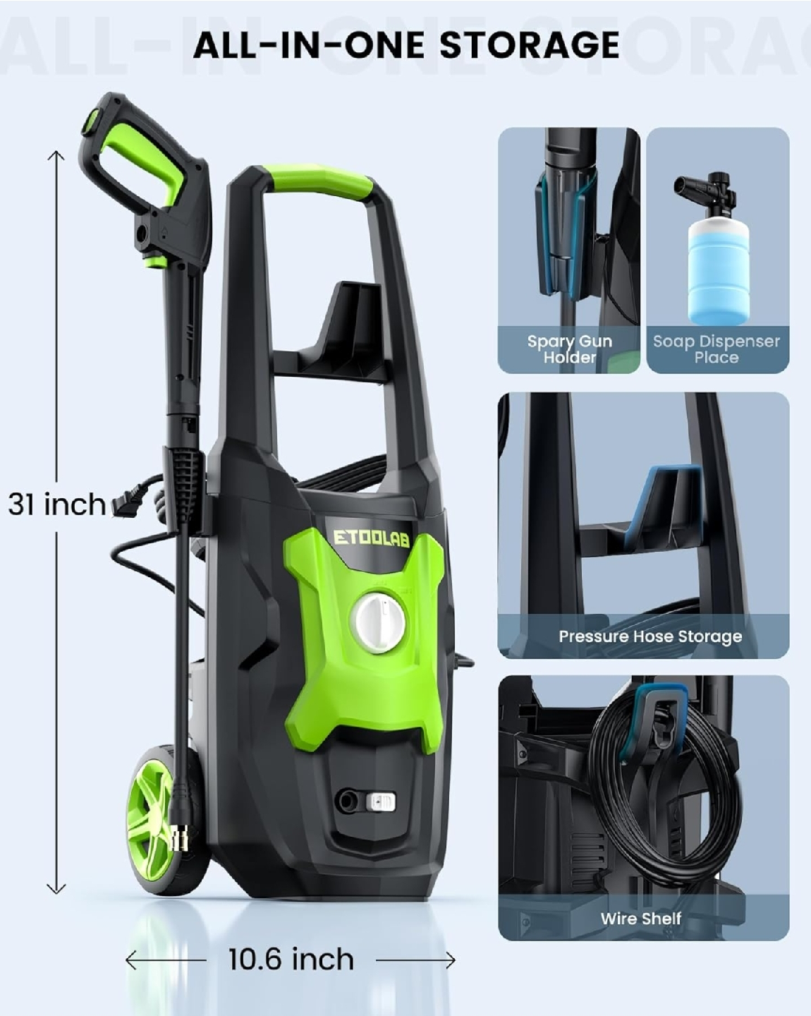 ETOOLAB Heavy Duty Pressure Washer - Like New! - photo 3