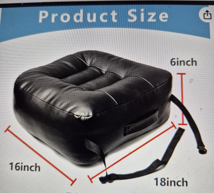 Black PU Leather Chair Cushion - 16x18 inch🥕