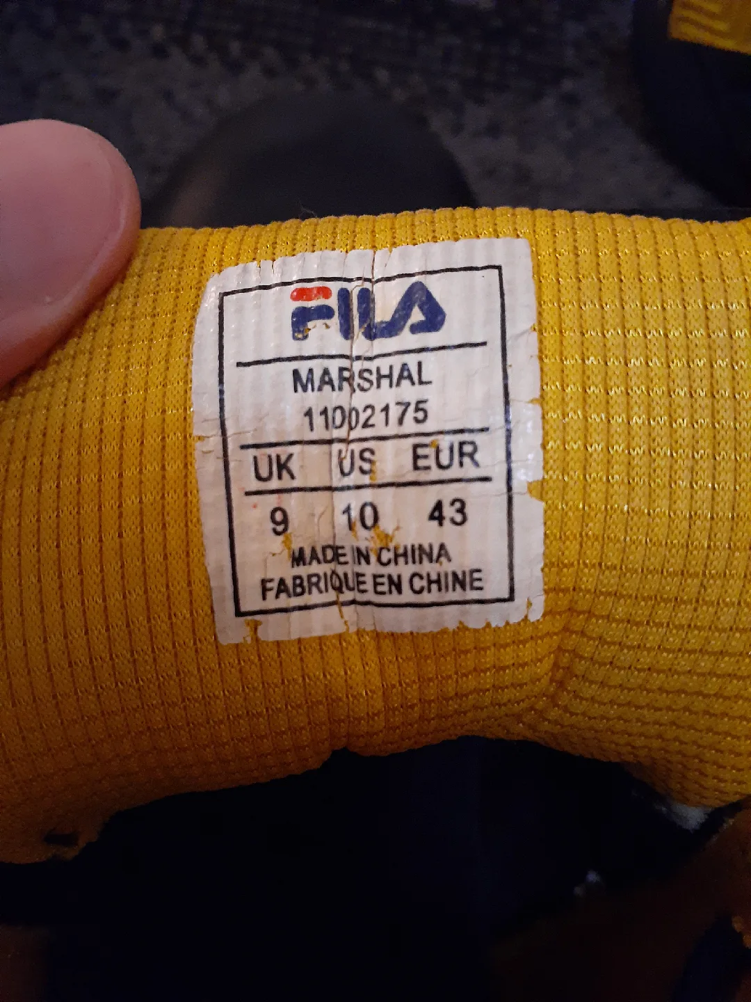 Fila Marshal Black & Yellow Shoes - size 10 image indicator(3)