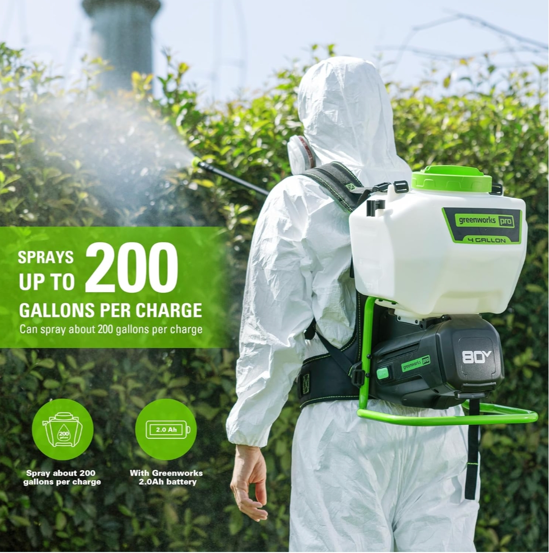 Greenworks Pro 4 Gallon 80V Backpack Sprayer - photo 5