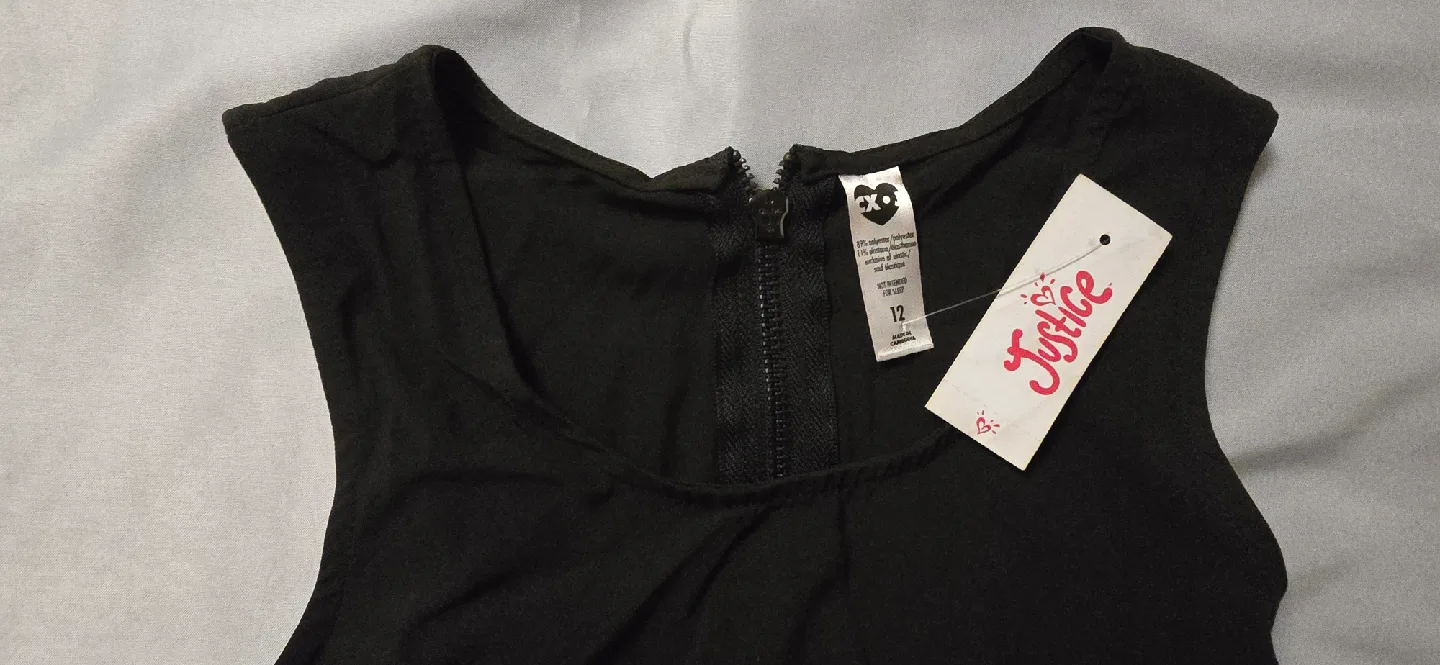 NEW! Girl's Black Dressy Jumpsuit! Size 12 Youth image indicator(9)