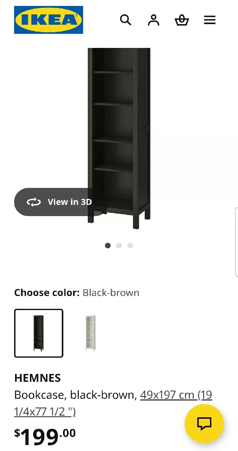 IKEA Hemnes Black-Brown Bookcase image indicator(2)