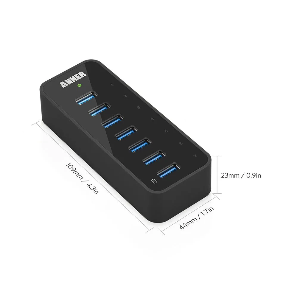 Anker 7-Port usb 3.0 Data Hub with Build-in Charger Port image indicator(5)