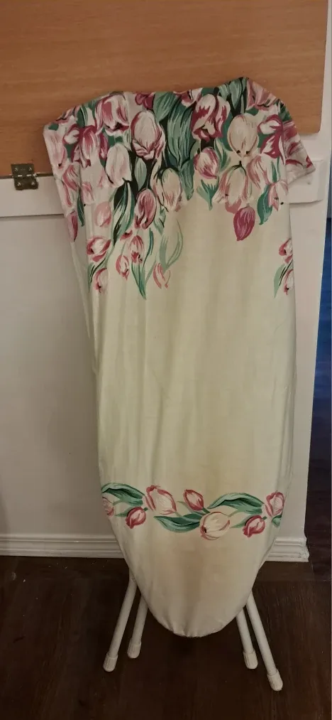 Vintage Ironing Board with Floral Cover