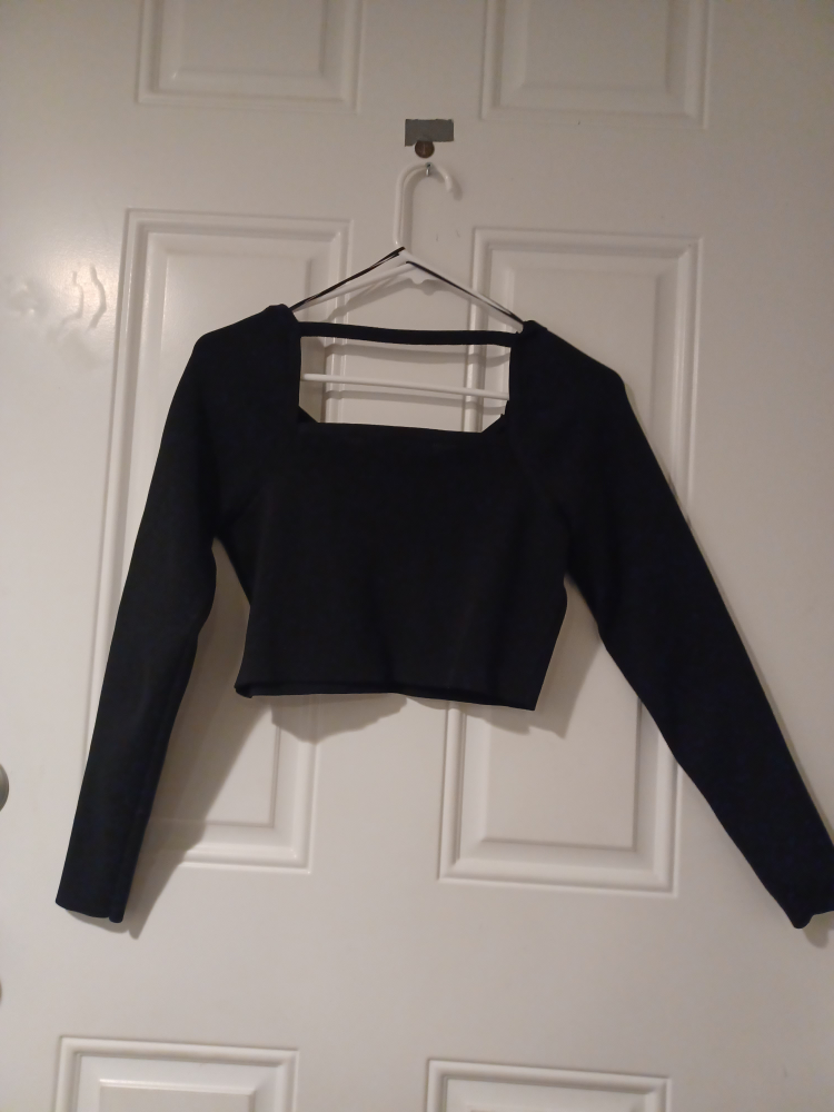 Zara Black Long Sleeve Crop Top - Size M - photo 2