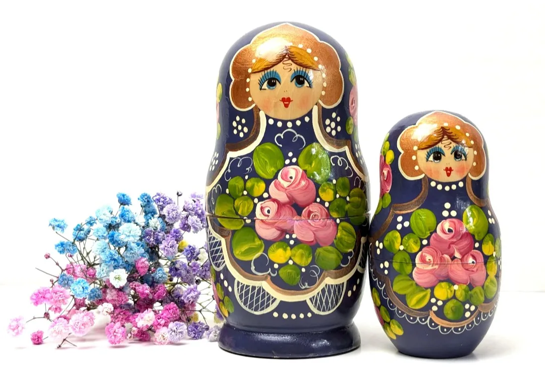 Russian Nesting Dolls ~ Matryoshka Wood Doll Set ~ Hand Painted image indicator(3)
