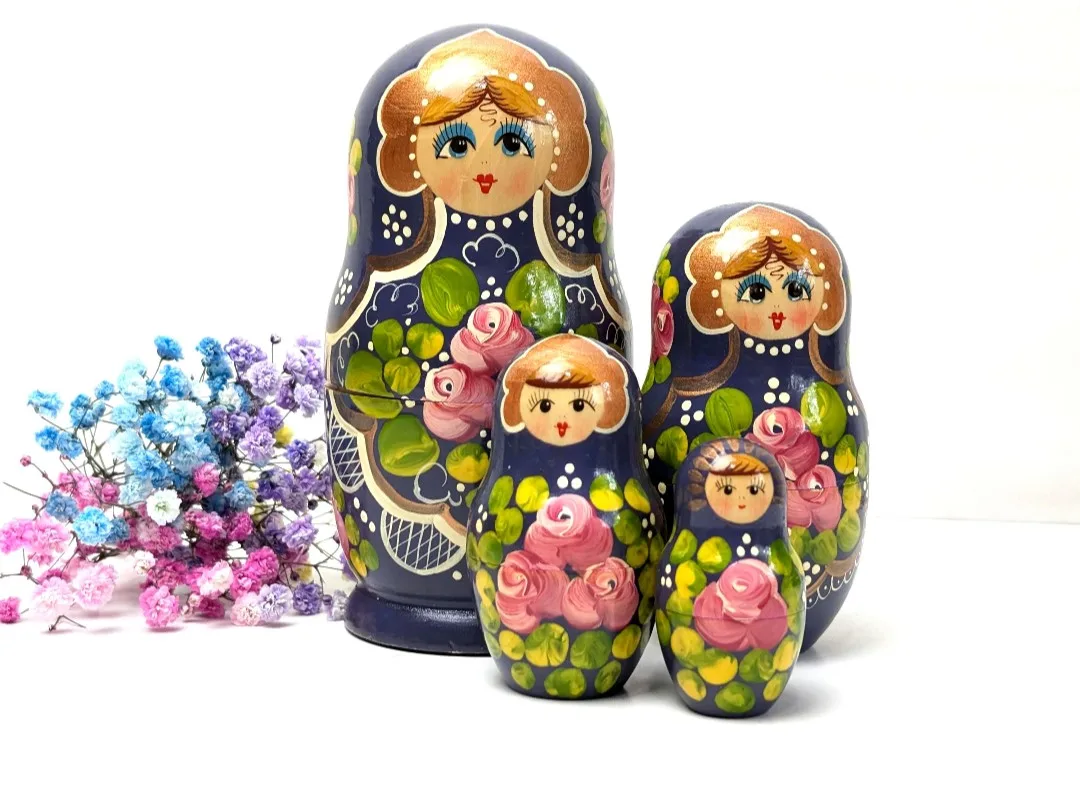 Russian Nesting Dolls ~ Matryoshka Wood Doll Set ~ Hand Painted image indicator(5)