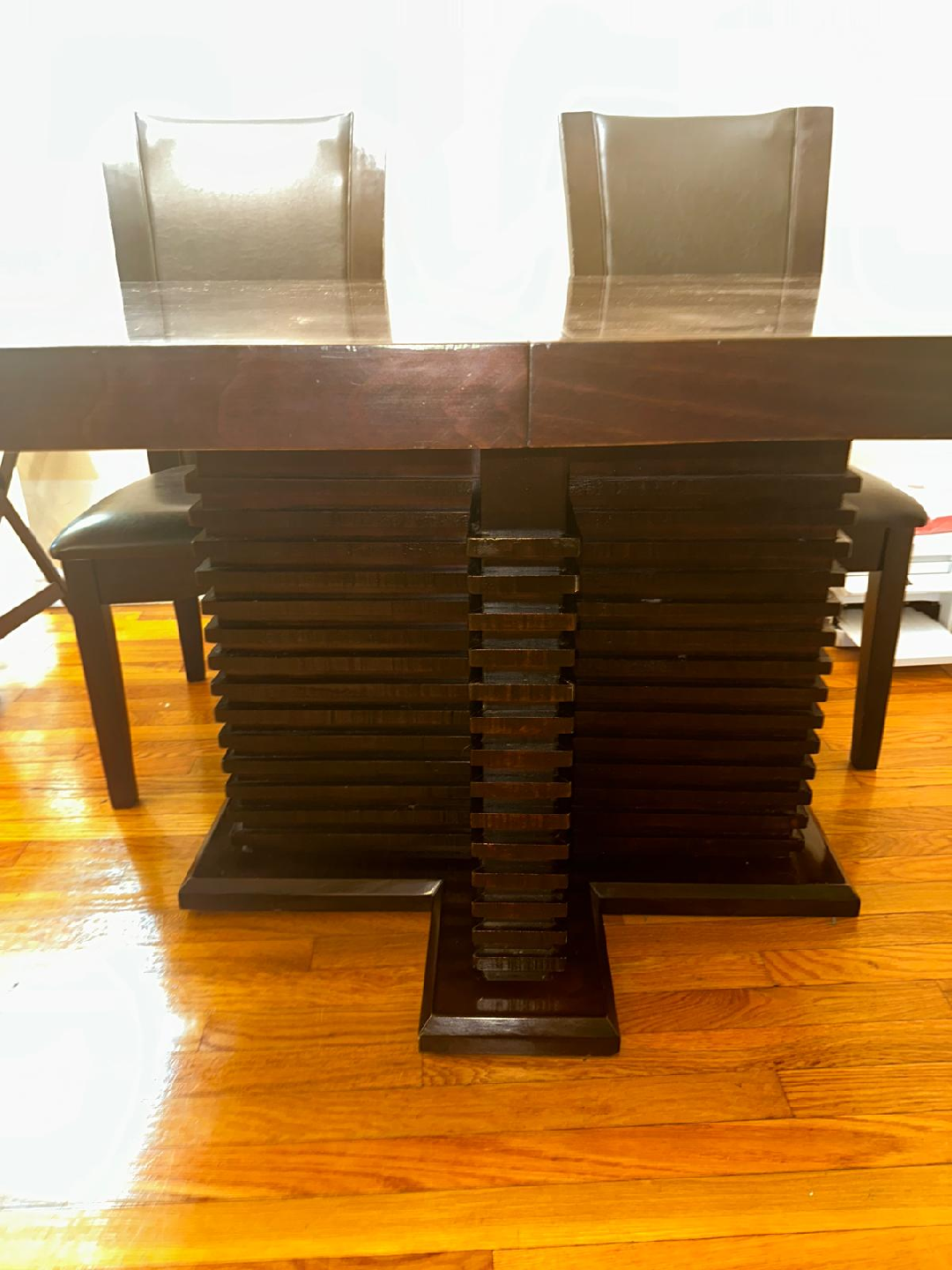 Dark Brown Dining Table with 4 Chairs - photo 2