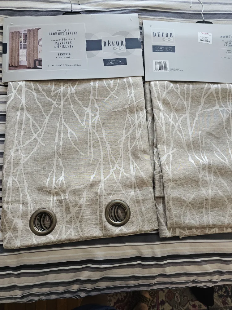 BRAND NEW Set of 2 CURTAINS Grommet Panels - Natural image indicator(2)