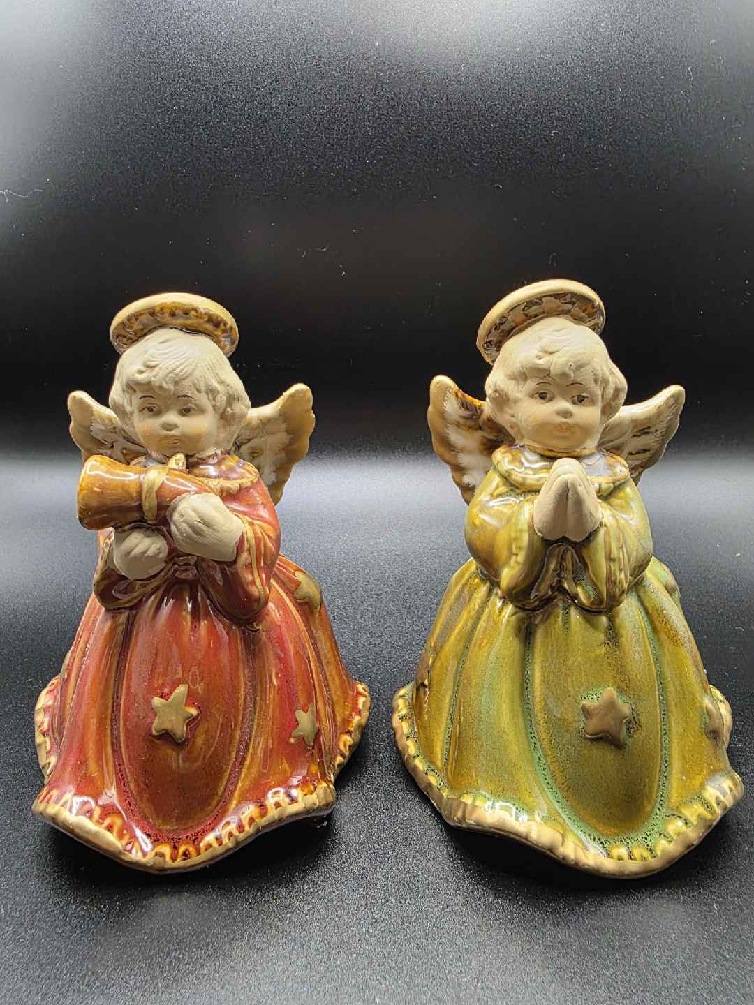 Vintage Angel Bell Figurines Set of 2