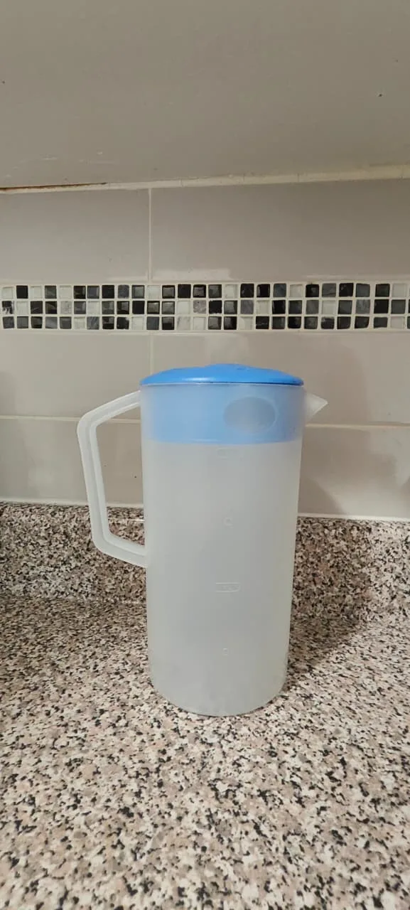 Plastic Pitcher with Blue Lid thumbnail
