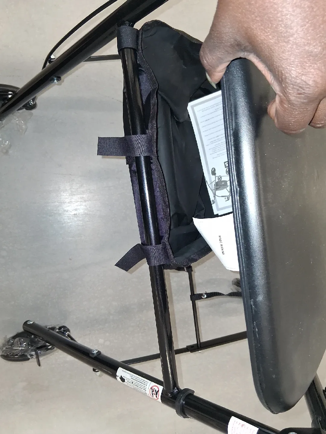 Black Walker Rollator with Seat image indicator(3)