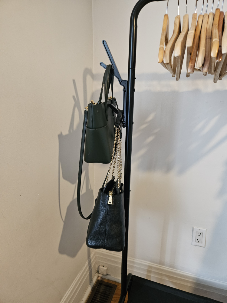 Black Metal Garment Rack with Shelves - photo 3