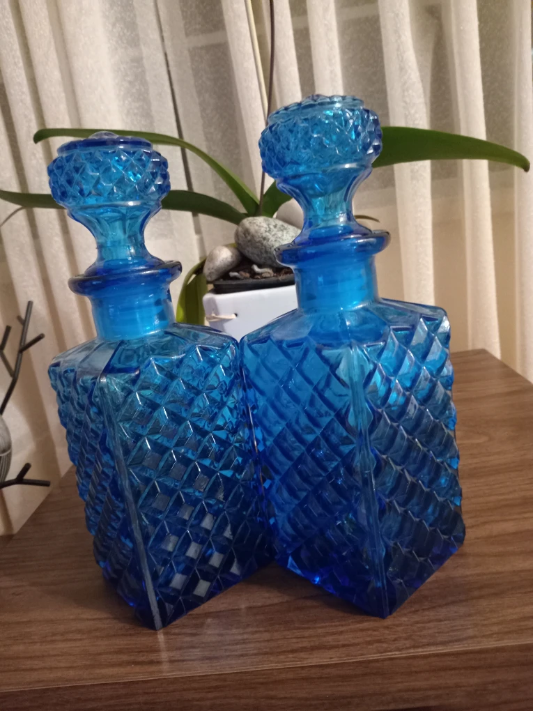 Blue Glass Decanter Set