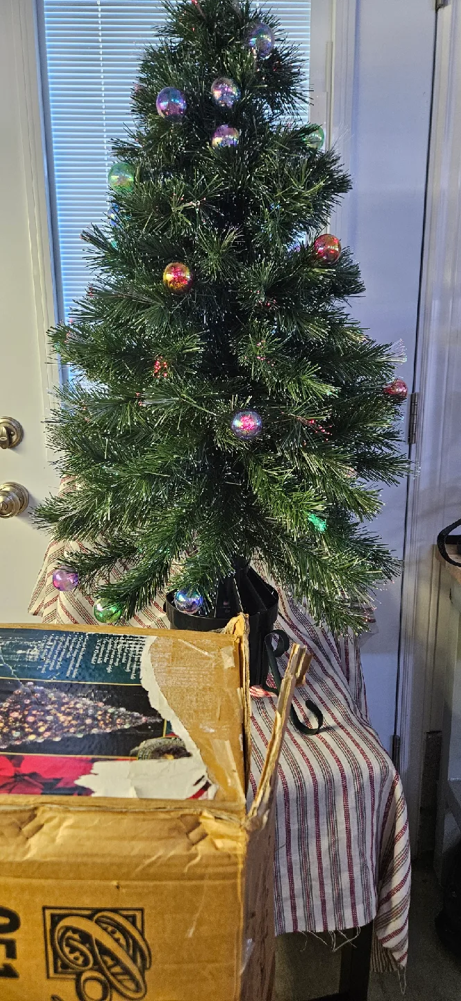 Fiber Optic Christmas Tree with Ornament Balls image indicator(4)