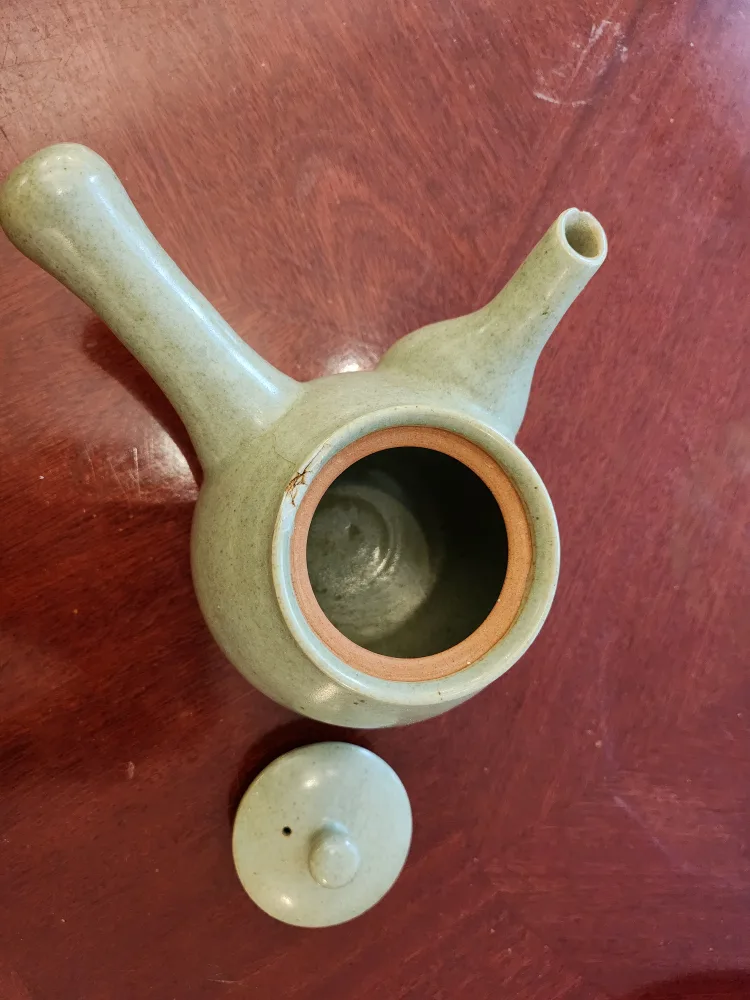Vintage Green Ceramic Teapot image indicator(2)