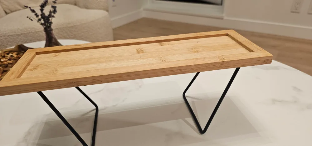 Wooden Bed Tray Table with Metal Legs image indicator(3)