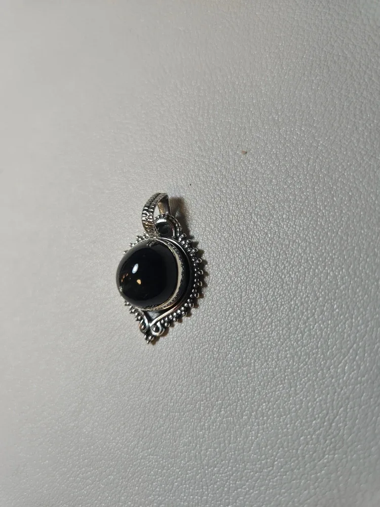 Black Onyx Pendant pure silver image indicator(2)