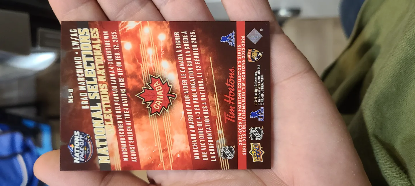 Brad Marchand Hockey Card National Selections image indicator(2)