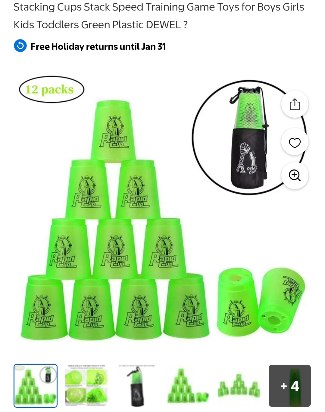 Stacking Cups Stack Speed Training Game Toys for Kids plastic