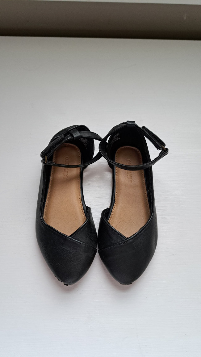 Old Navy Girls' Black Ankle Strap Flats - Size 9 - photo 3