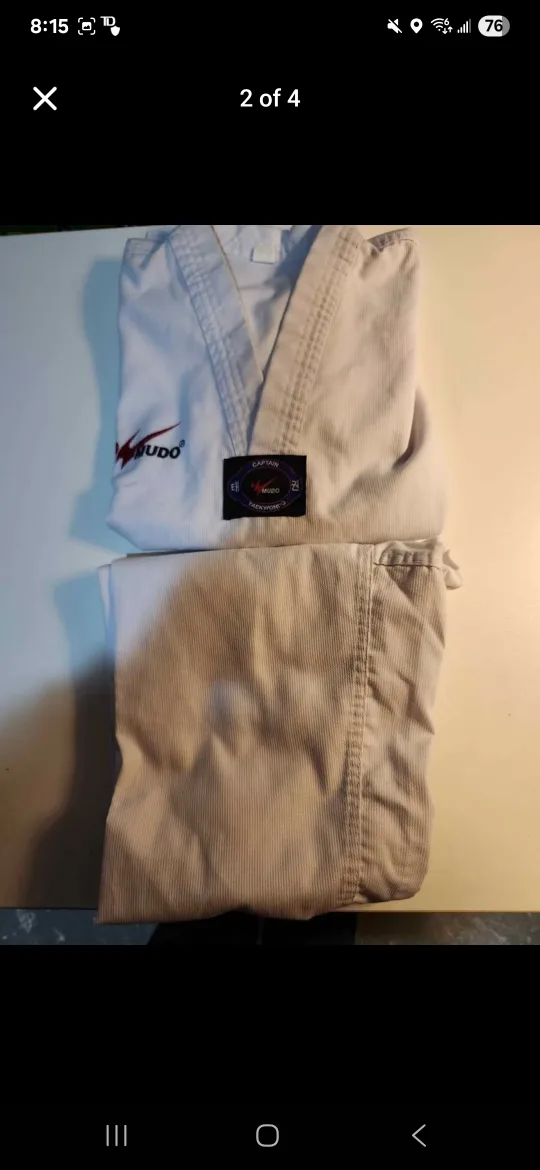 Tae Kwon Do Uniform & Shoes Size 00/30 & 2T image indicator(2)