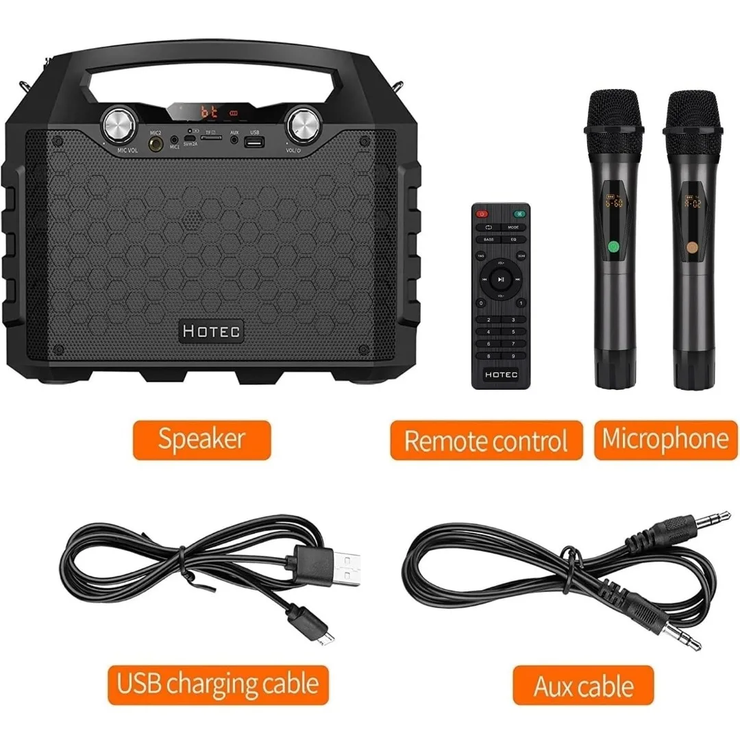 HOTEC Portable Karaoke Speaker w/ Microphone
