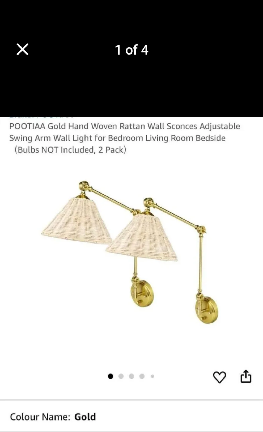 2 pack rattan wall scones,/lights*new* thumbnail