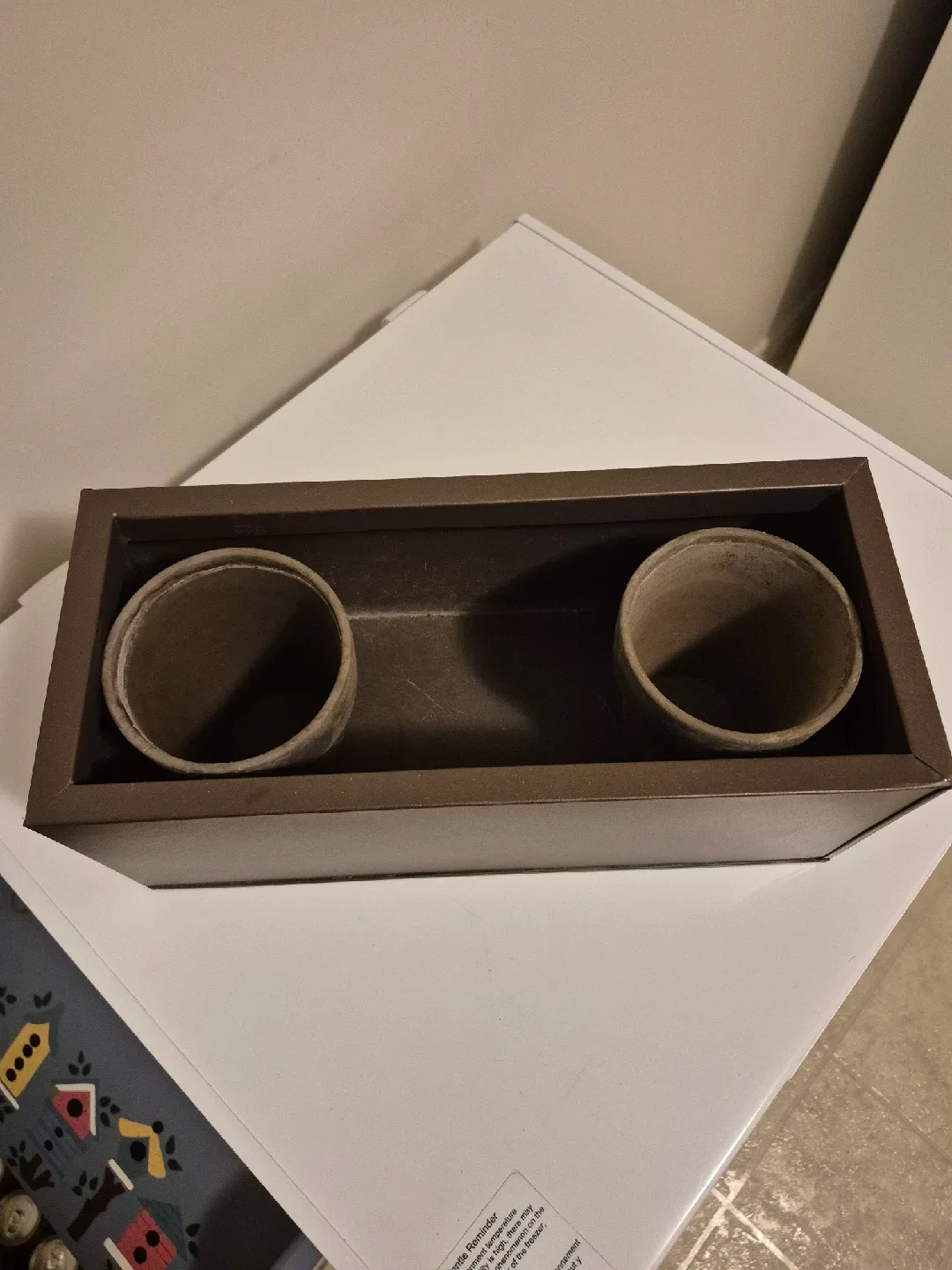 Brown Metal Planter Box with Three Pots image indicator(4)