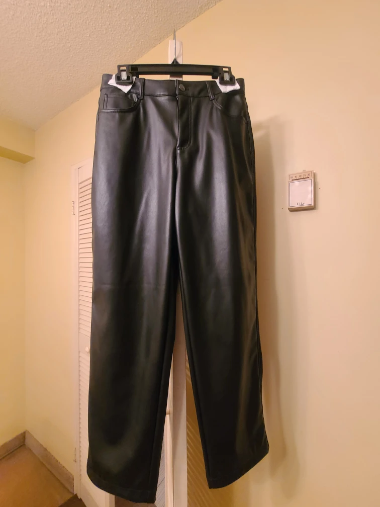 Faux Leather Pants - Black