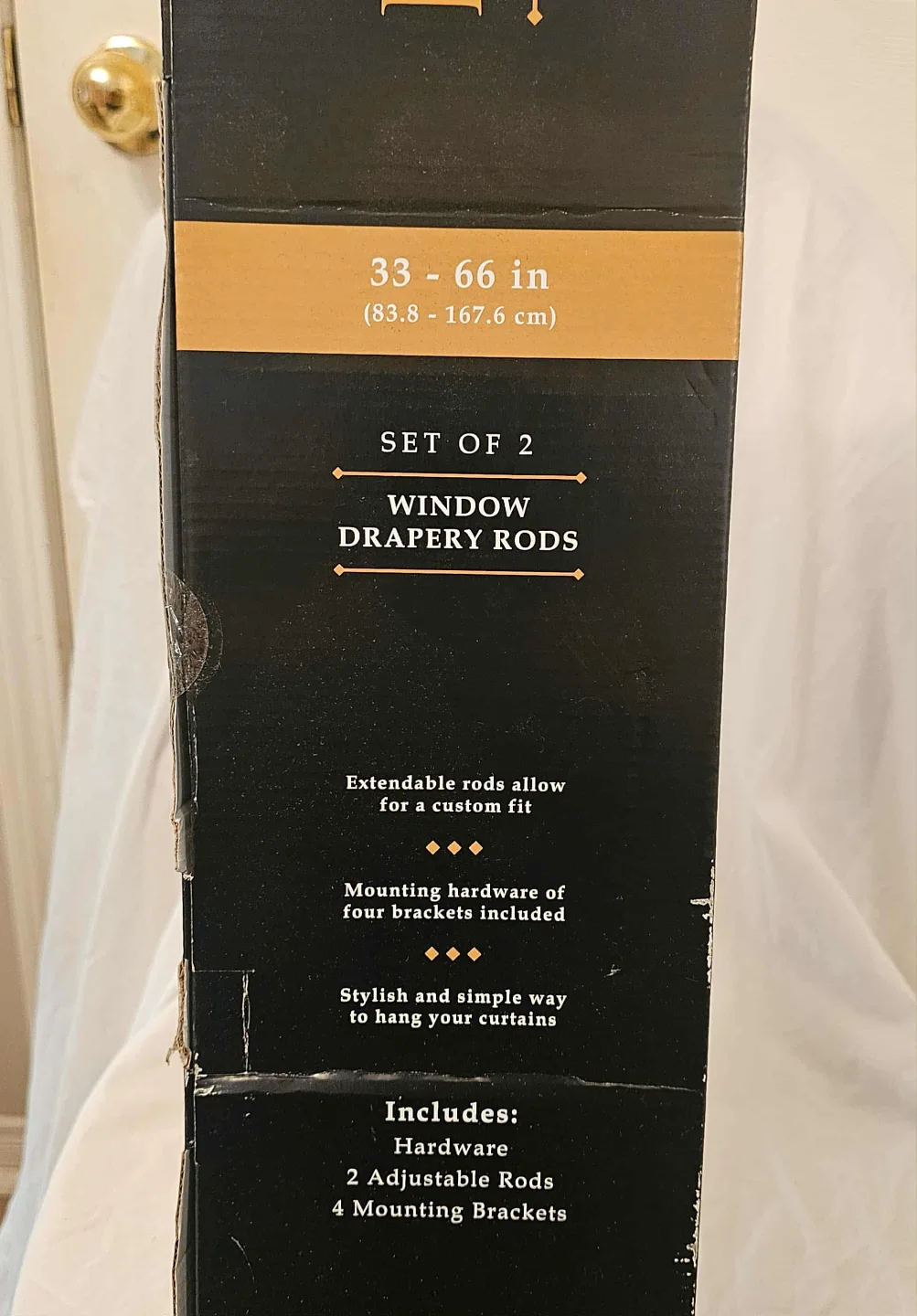 2 Black Bombay Window Drapery Rods image indicator(7)