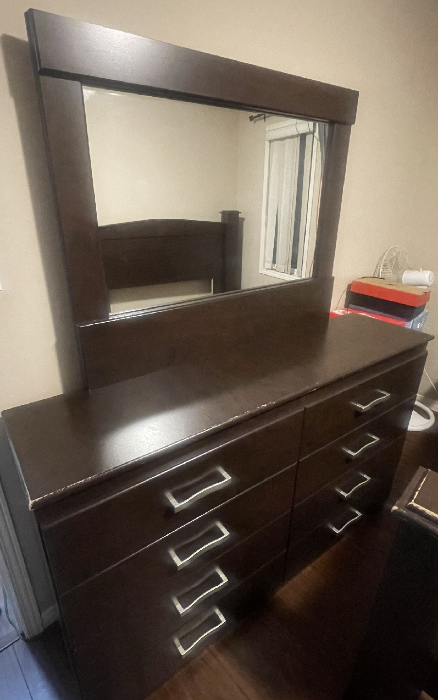 Dark Brown Dresser with Mirror - photo 2