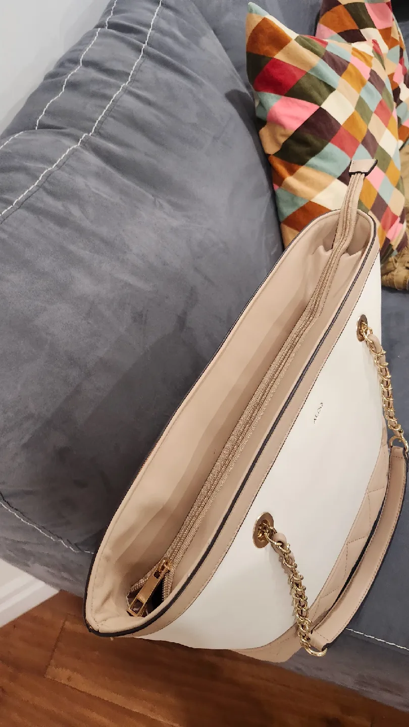 Aldo White & Beige Tote Bag Large image indicator(7)