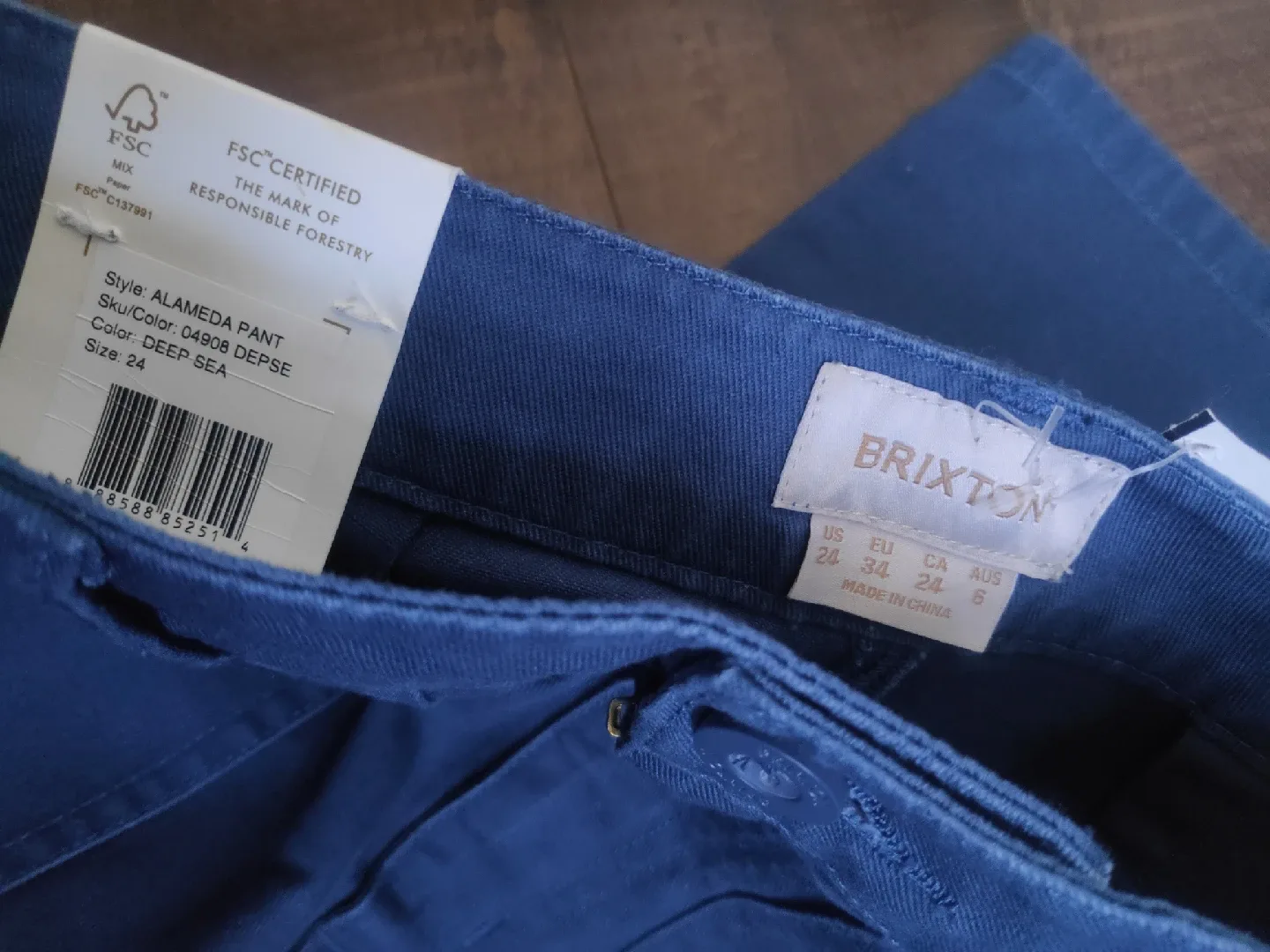 Brixton Alameda Deep Sea Blue Pants - Size 24W - New image indicator(5)