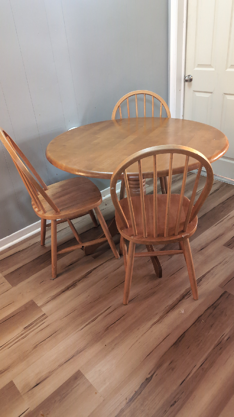 Wooden Dining Table with 3 Chairs