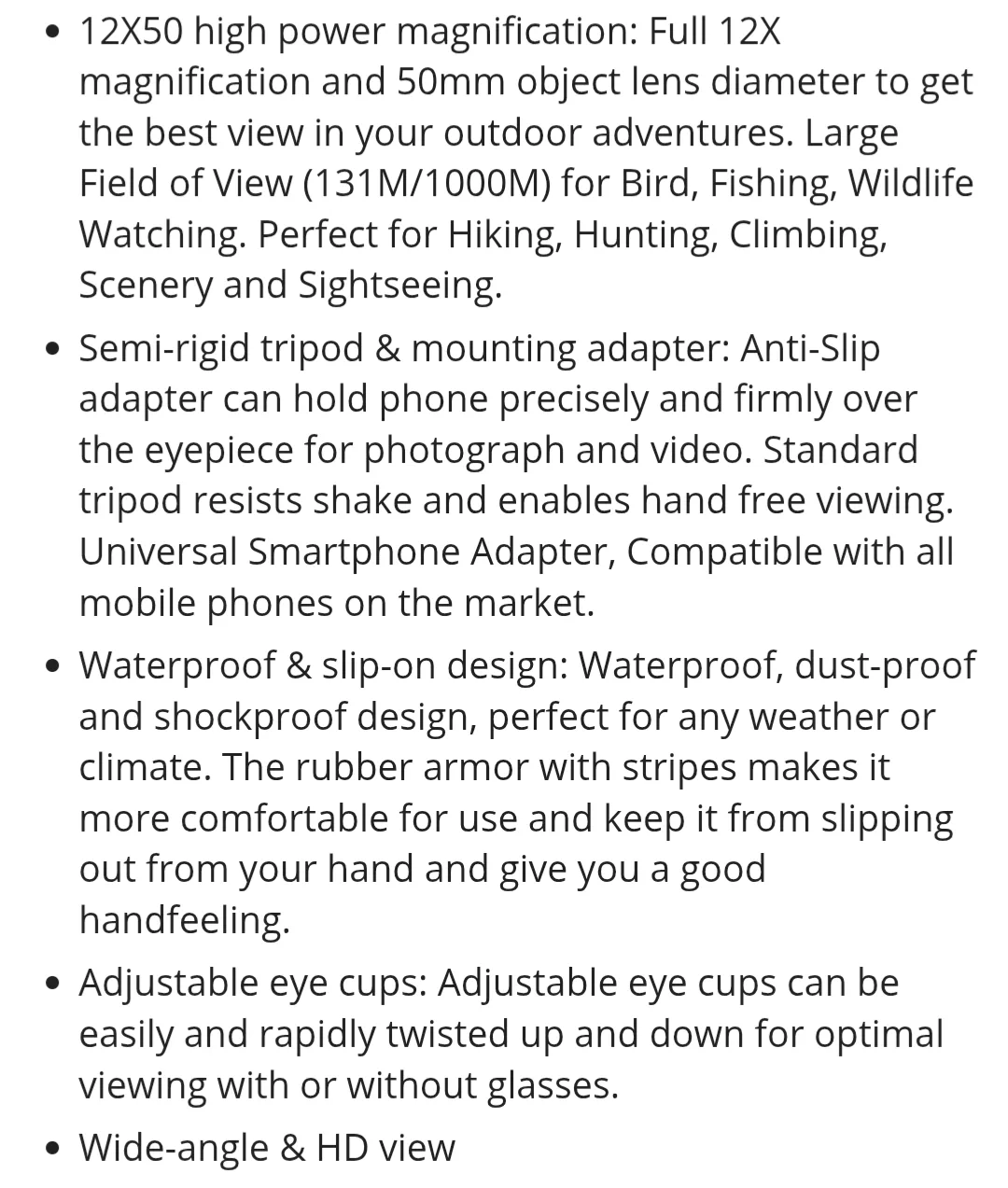 Y-Jiaoyal 12X50 Monocular Telescope - Like New! image indicator(4)