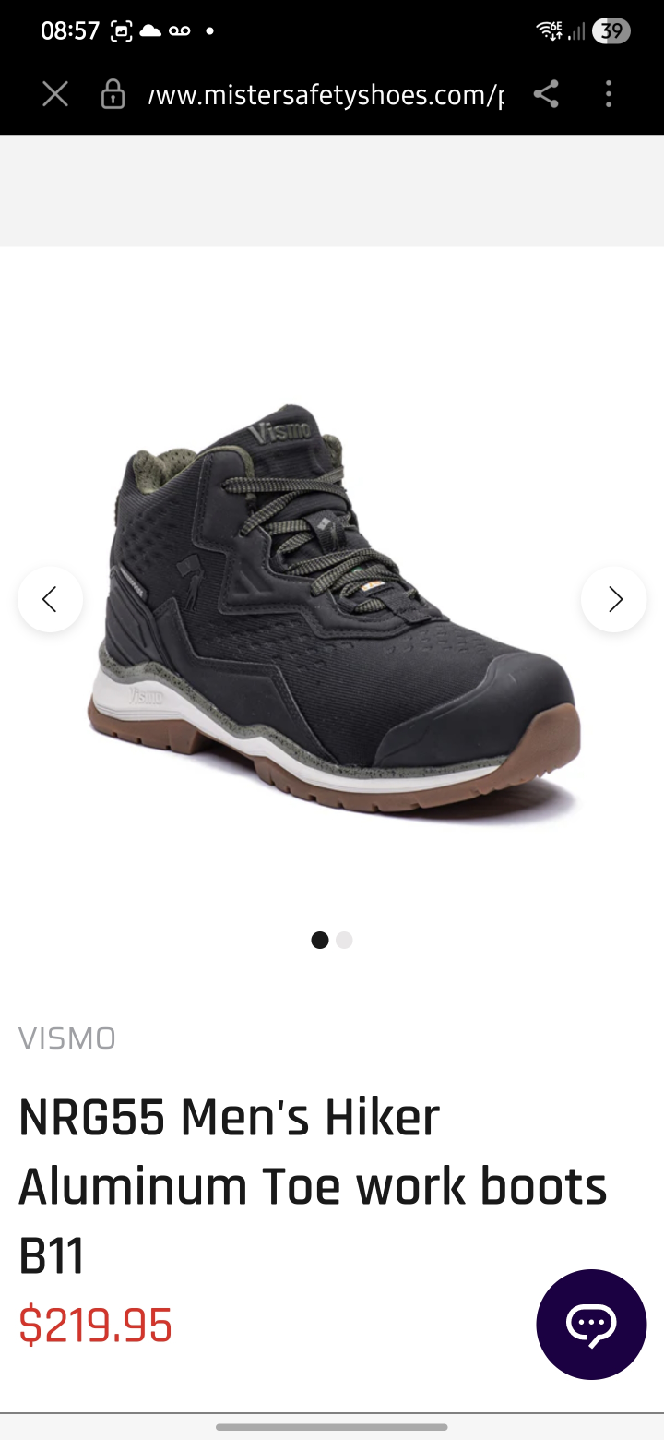 Vismo NRG55 Men's Hiker Aluminum Toe Work Boots - photo 2