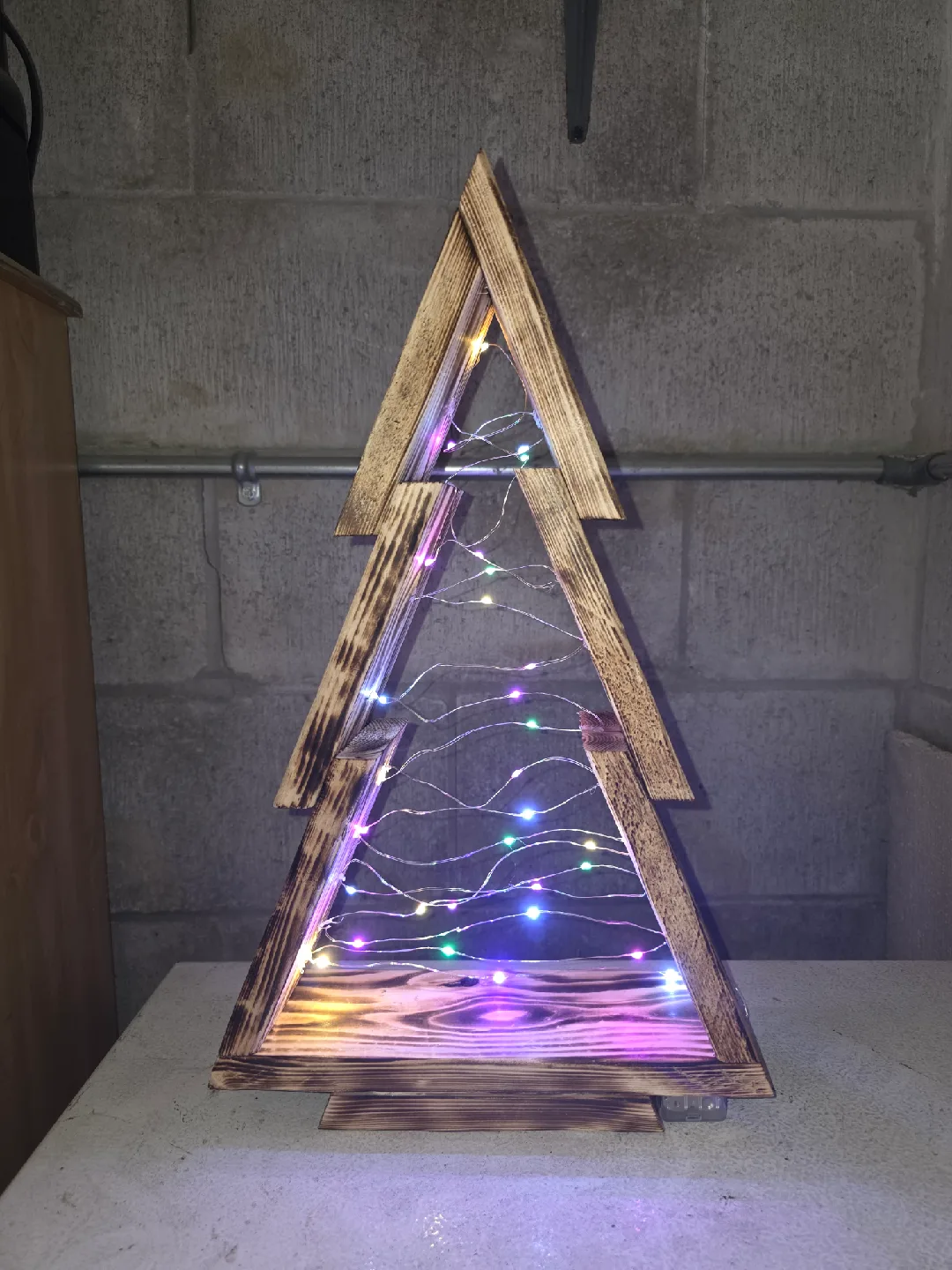 Rustic Wood Christmas Tree with Lights or without lights image indicator(5)