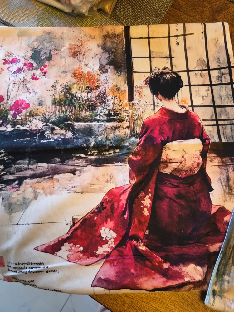 Decorative Pillow Cover - Japanese Geisha Design image indicator(2)