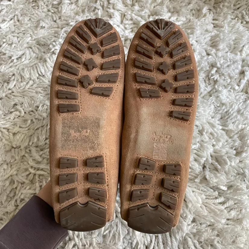 Coach Women’s Amber Tan Suede Leather Loafers Size 6B image indicator(2)