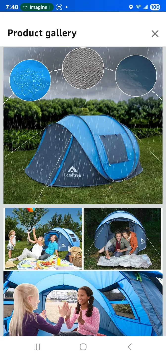 Londtren Pop Up Tent - Sleeps 2-4 image indicator(2)