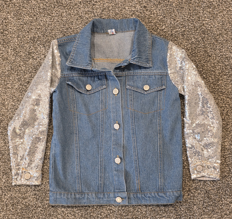 Denim Jacket with Furry Unicorn! sz 6/7 - photo 2
