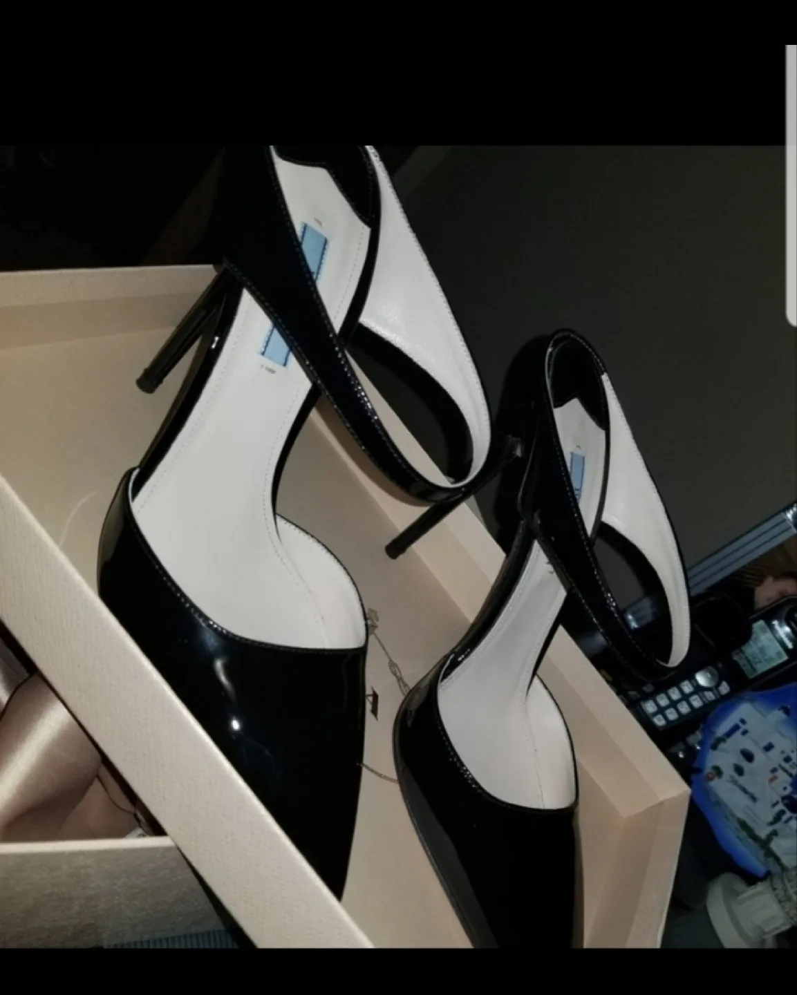 Prada Black Patent Leather Heels, Size 10 image indicator(3)