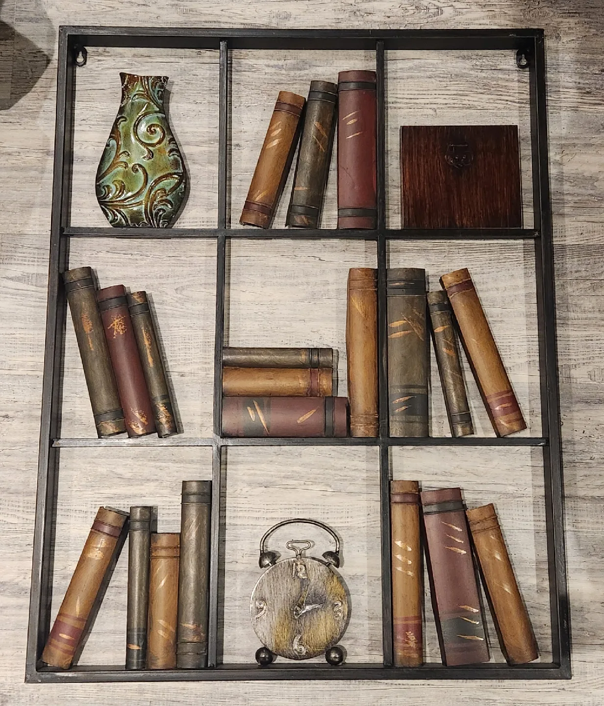 Compact Cube Bookshelf + Metal Wall Art image indicator(2)