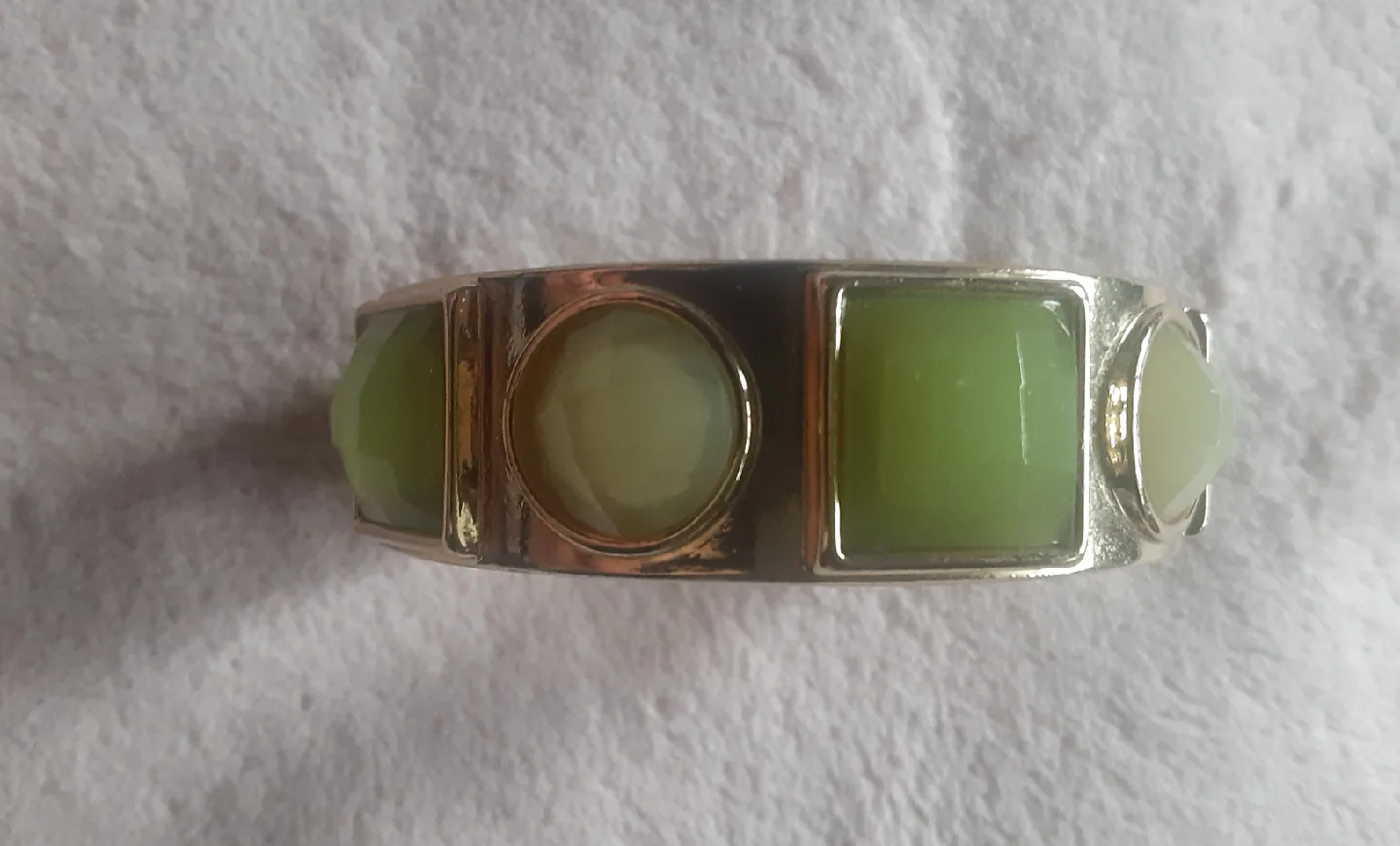 Green & Gold Tone Bangle Bracelet image indicator(8)