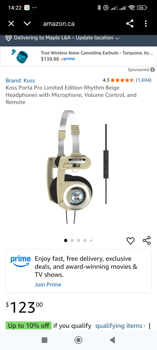 Koss Porta Pro Limited Edition Rhythm Beige Headphones image indicator(6)