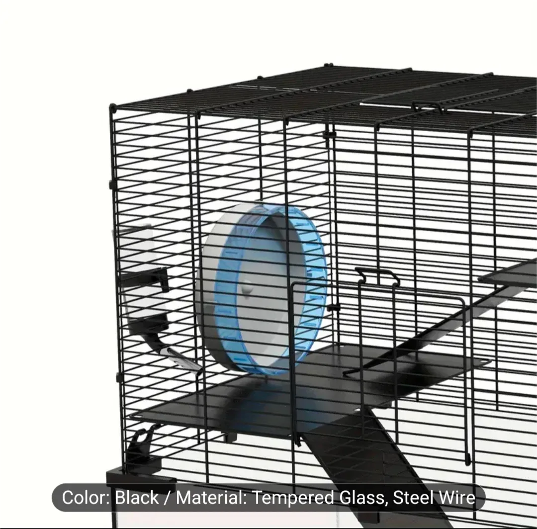PawHut Gerbil/Hamster Cage - Black image indicator(3)