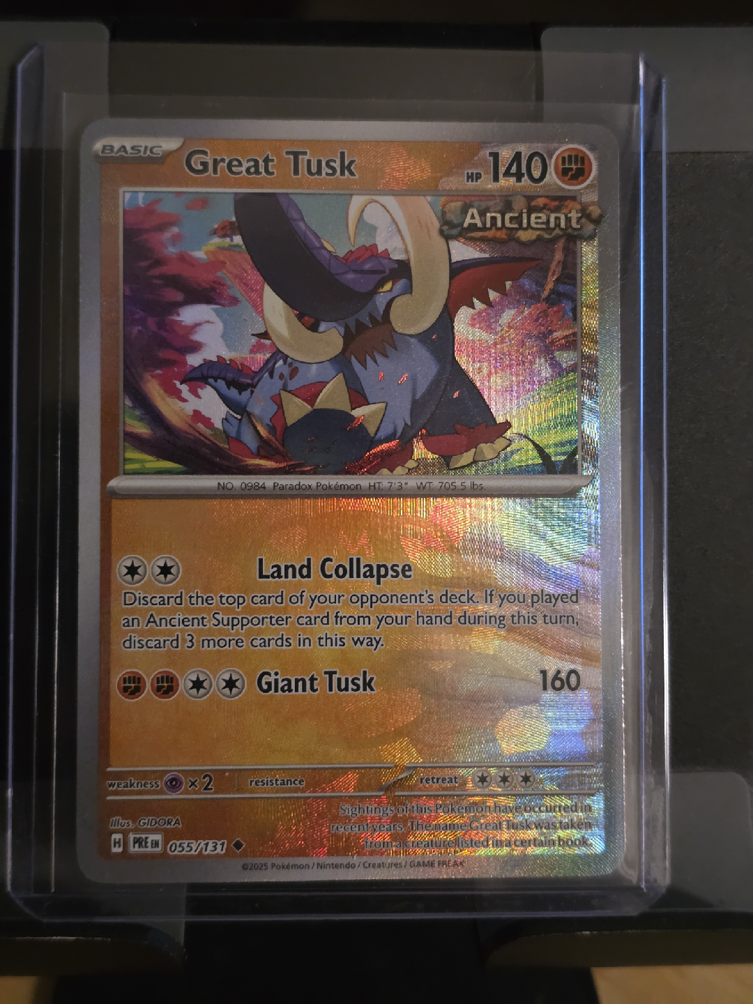Great Tusk Pokémon Card 055/131 (Masterball)